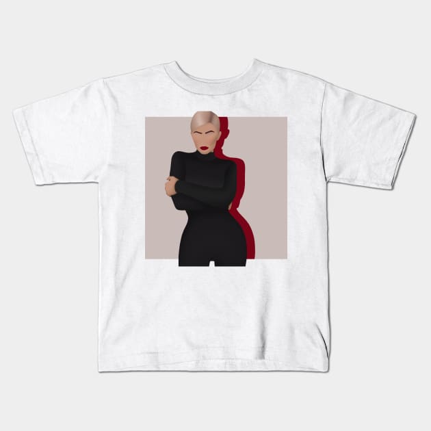 Kylie Jenner. Red and Black. Kids T-Shirt by AnnVas